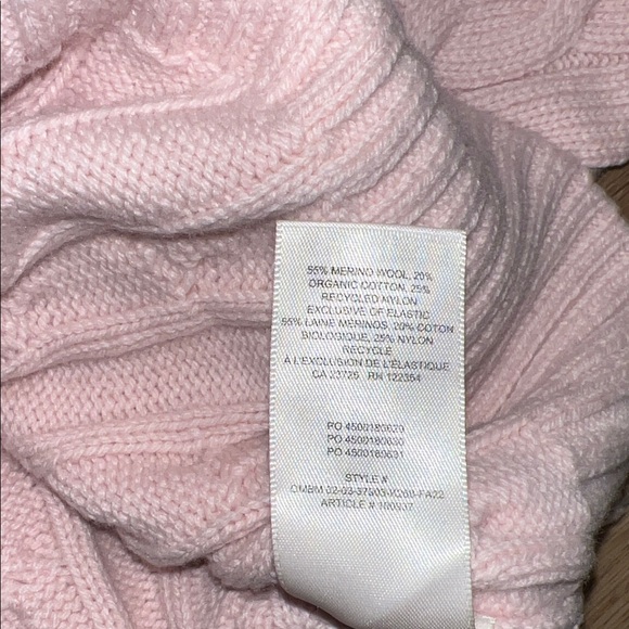 Aritzia Sunday Best Peggy Blush Cropped Cable Knit Sweater - Picture 3 of 4